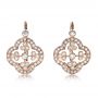 14k Rose Gold 14k Rose Gold Diamond Filigree Earrings - Three-Quarter View -  1181 - Thumbnail