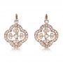 18k Rose Gold 18k Rose Gold Diamond Filigree Earrings - Three-Quarter View -  1181 - Thumbnail