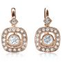 18k Rose Gold 18k Rose Gold Diamond Filigree Earrings - Three-Quarter View -  1182 - Thumbnail