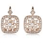 18k Rose Gold 18k Rose Gold Diamond Filigree Earrings - Three-Quarter View -  1183 - Thumbnail