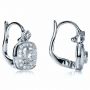 18k White Gold 18k White Gold Diamond Filigree Earrings - Front View -  1182 - Thumbnail