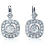  Platinum Platinum Diamond Filigree Earrings - Three-Quarter View -  1182 - Thumbnail