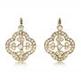 18k Yellow Gold 18k Yellow Gold Diamond Filigree Earrings - Three-Quarter View -  1181 - Thumbnail