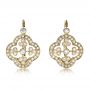 14k Yellow Gold 14k Yellow Gold Diamond Filigree Earrings - Three-Quarter View -  1181 - Thumbnail