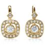 18k Yellow Gold 18k Yellow Gold Diamond Filigree Earrings - Three-Quarter View -  1182 - Thumbnail