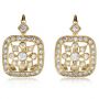14k Yellow Gold 14k Yellow Gold Diamond Filigree Earrings - Three-Quarter View -  1183 - Thumbnail