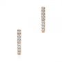 18k Rose Gold 18k Rose Gold Diamond Geometric Hexagon Hoop Earrings - Three-Quarter View -  105993 - Thumbnail