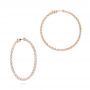14k Rose Gold 14k Rose Gold Diamond Hoop Earrings - Front View -  103779 - Thumbnail
