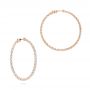 14k Rose Gold 14k Rose Gold Diamond Hoop Earrings - Front View -  103779 - Thumbnail