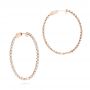 18k Rose Gold 18k Rose Gold Diamond Hoop Earrings - Front View -  103781 - Thumbnail