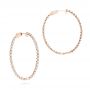 14k Rose Gold 14k Rose Gold Diamond Hoop Earrings - Front View -  103781 - Thumbnail