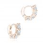 14k Rose Gold 14k Rose Gold Diamond Hoop Earrings - Front View -  106687 - Thumbnail