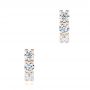 18k Rose Gold 18k Rose Gold Diamond Hoop Earrings - Three-Quarter View -  106687 - Thumbnail