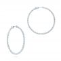  Platinum Platinum Diamond Hoop Earrings - Front View -  103779 - Thumbnail