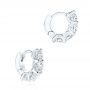 18k White Gold 18k White Gold Diamond Hoop Earrings - Front View -  106687 - Thumbnail