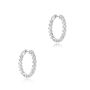 14k White Gold 14k White Gold Diamond Hoop Earrings - Front View -  108010 - Thumbnail