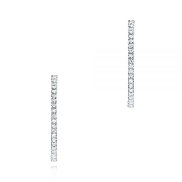 Diamond Hoop Earrings - Image