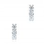 18k White Gold 18k White Gold Diamond Hoop Earrings - Three-Quarter View -  106687 - Thumbnail