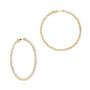 14k Yellow Gold 14k Yellow Gold Diamond Hoop Earrings - Front View -  103779 - Thumbnail