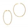 18k Yellow Gold 18k Yellow Gold Diamond Hoop Earrings - Front View -  103781 - Thumbnail