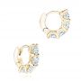 14k Yellow Gold 14k Yellow Gold Diamond Hoop Earrings - Front View -  106687 - Thumbnail