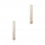 18k Rose Gold 18k Rose Gold Diamond Huggie Earrings - Three-Quarter View -  106985 - Thumbnail