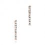 18k Rose Gold 18k Rose Gold Diamond Huggie Earrings - Three-Quarter View -  106988 - Thumbnail