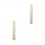 14k Yellow Gold 14k Yellow Gold Diamond Huggie Earrings - Three-Quarter View -  106985 - Thumbnail