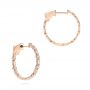 14k Rose Gold 14k Rose Gold Diamond Huggies - Front View -  106339 - Thumbnail