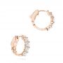 14k Rose Gold 14k Rose Gold Diamond Huggies - Front View -  106354 - Thumbnail