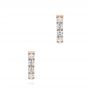 14k Rose Gold 14k Rose Gold Diamond Huggies - Three-Quarter View -  106354 - Thumbnail