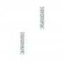 14k White Gold 14k White Gold Diamond Huggies - Three-Quarter View -  106343 - Thumbnail