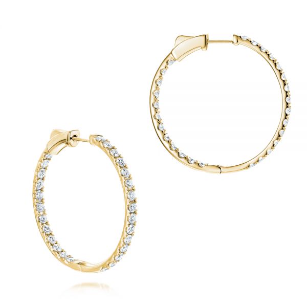 14k Yellow Gold Diamond Huggies 106350 Seattle Bellevue Joseph Jewelry