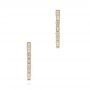 14k Yellow Gold Diamond Huggies - Three-Quarter View -  106339 - Thumbnail