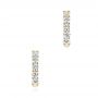 14k Yellow Gold 14k Yellow Gold Diamond Huggies - Three-Quarter View -  106343 - Thumbnail