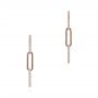 14k Rose Gold Diamond Link Dangling Stud Earrings