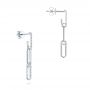 14k White Gold Diamond Link Dangling Stud Earrings - Front View -  106195 - Thumbnail