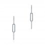 18k White Gold 18k White Gold Diamond Link Dangling Stud Earrings - Three-Quarter View -  106195 - Thumbnail