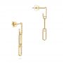 14k Yellow Gold 14k Yellow Gold Diamond Link Dangling Stud Earrings - Front View -  106195 - Thumbnail