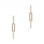 18k Yellow Gold Diamond Link Dangling Stud Earrings