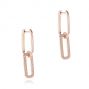 18k Rose Gold 18k Rose Gold Diamond Link Earrings - Front View -  106992 - Thumbnail