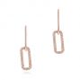 14k Rose Gold 14k Rose Gold Diamond Link Earrings - Three-Quarter View -  106992 - Thumbnail