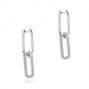 18k White Gold 18k White Gold Diamond Link Earrings - Front View -  106992 - Thumbnail