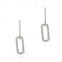18k White Gold 18k White Gold Diamond Link Earrings - Three-Quarter View -  106992 - Thumbnail