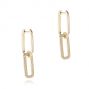 14k Yellow Gold 14k Yellow Gold Diamond Link Earrings - Front View -  106992 - Thumbnail