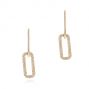 14k Yellow Gold 14k Yellow Gold Diamond Link Earrings - Three-Quarter View -  106992 - Thumbnail