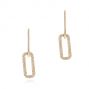 14k Yellow Gold 14k Yellow Gold Diamond Link Earrings - Three-Quarter View -  106992 - Thumbnail