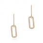 18k Yellow Gold 18k Yellow Gold Diamond Link Earrings - Three-Quarter View -  106992 - Thumbnail