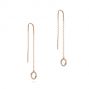 18k Rose Gold 18k Rose Gold Diamond Open Circle Threader Earrings - Front View -  105944 - Thumbnail