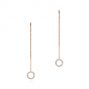 18k Rose Gold 18k Rose Gold Diamond Open Circle Threader Earrings - Three-Quarter View -  105944 - Thumbnail